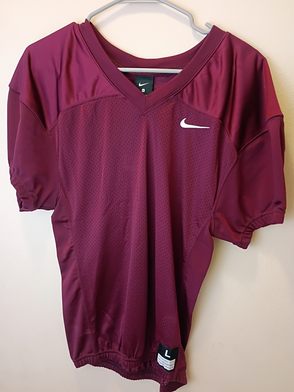 Nike Maroon/Burgundy Youth Athletic Jersey with White Swoosh